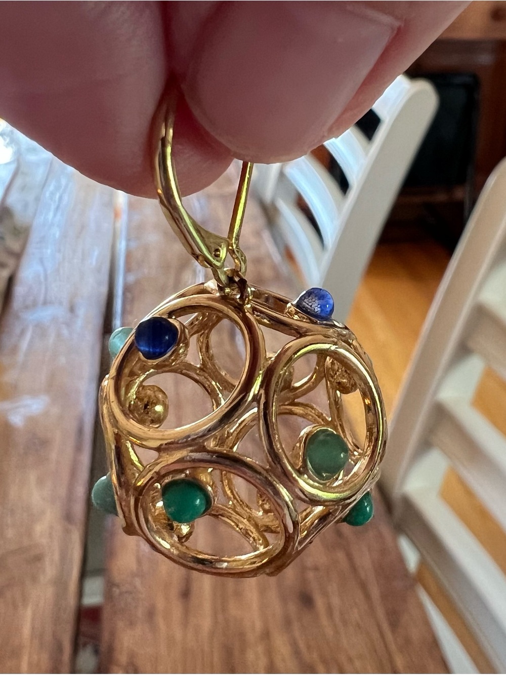 Gold-Tone Multi-Stone Sphere Drop Earrings - Turquoise & Navy
Vintage Kate Spade - Picture 3 of 6
